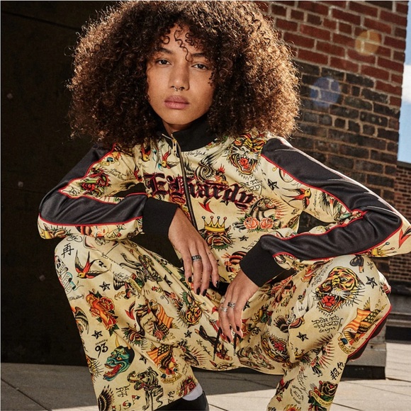 Ed Hardy Tattoo Print Wide-Leg Pants - Picture 5 of 5